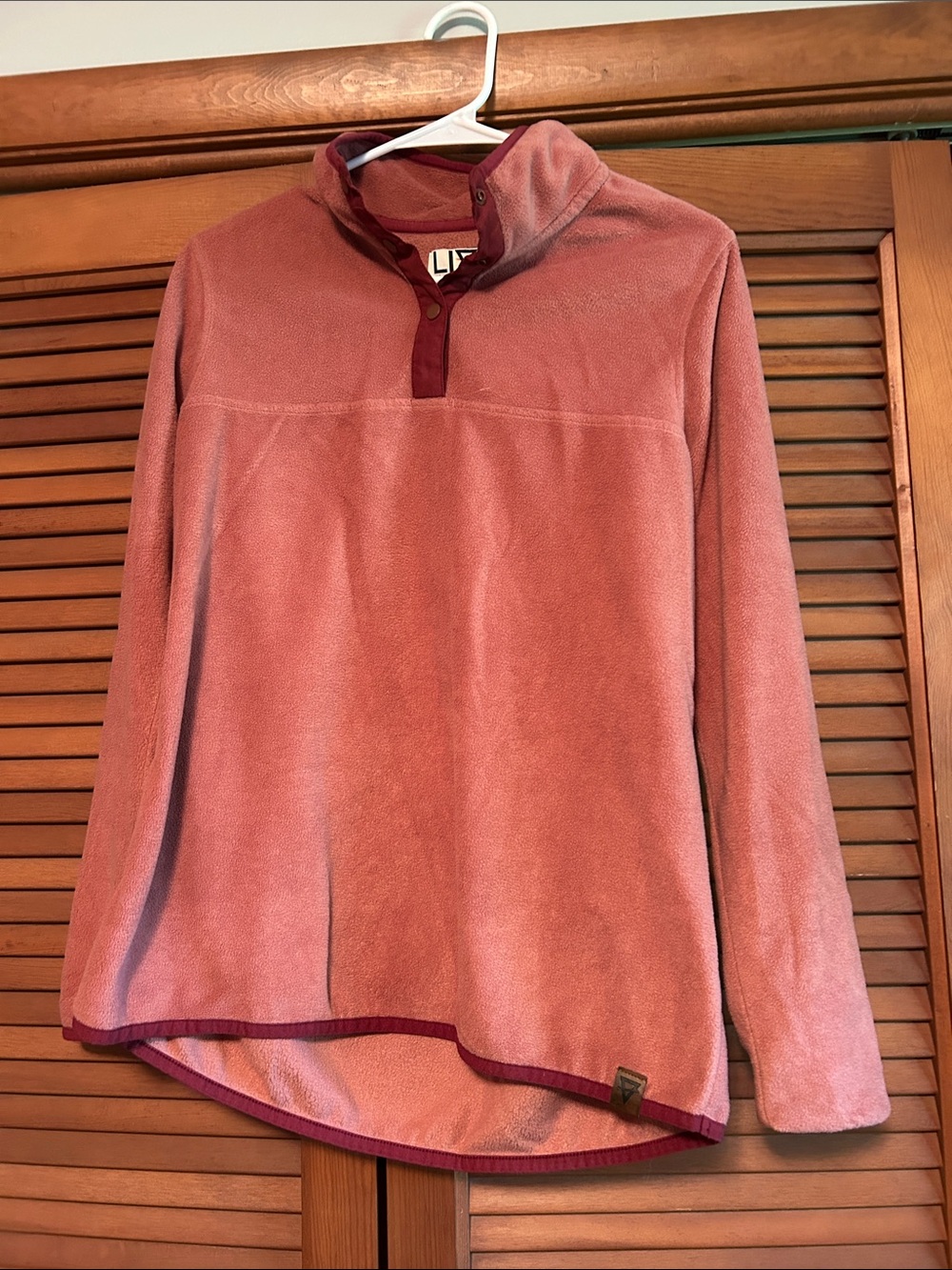 Women's Pink Quarter-Snap Fleece Pullover Turtleneck